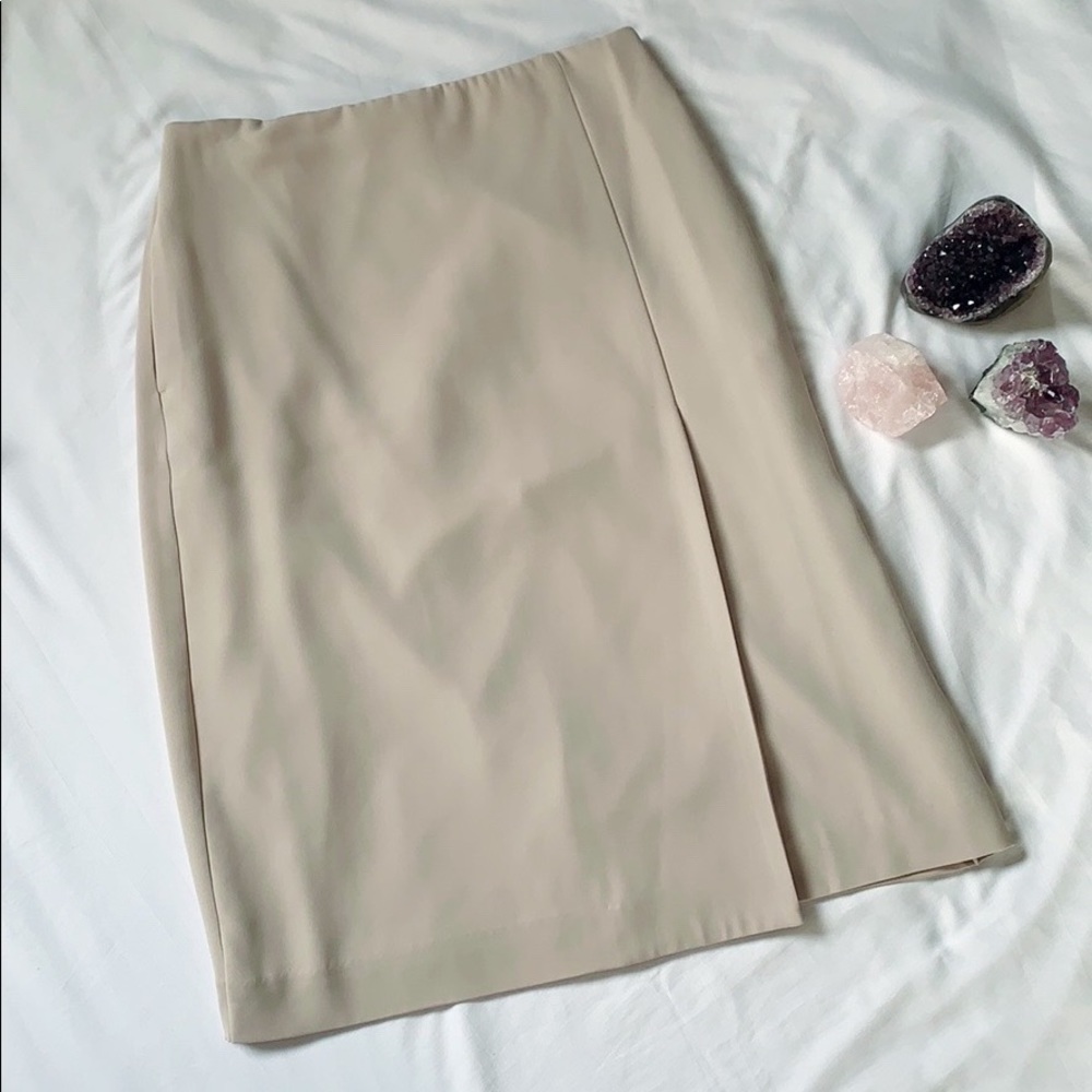Uniqlo Beige High Waist Drape Wrap Skirt